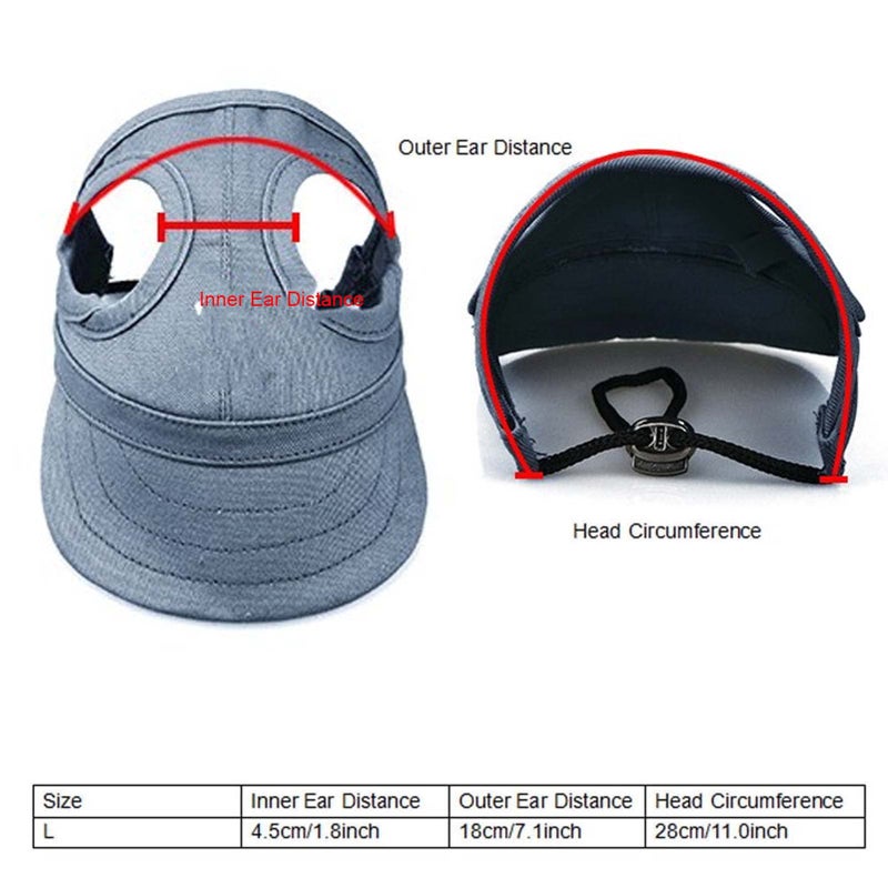 Tnfeeon Pet Baseball, Dog Cat Outdoor Sunbonnet with Ear Holes Adjustable Ste Summer Pet Parent Child Hat(L) - Image 5